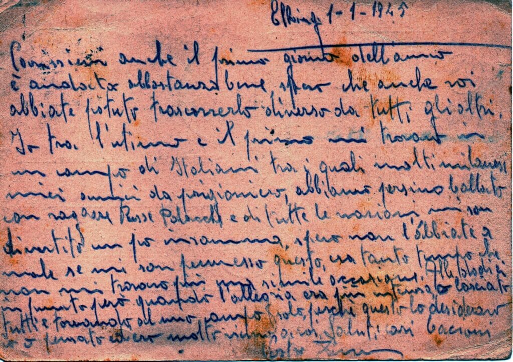 Testo cartolina del 1-1-1945