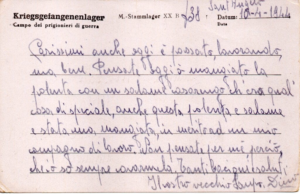 Testo cartolina del 10-4-1944