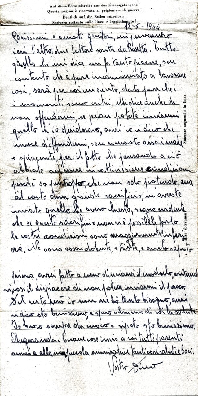 Testo lettera del 12-5-1944