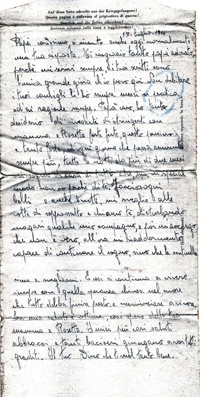 Testo lettera del 17-7-1944