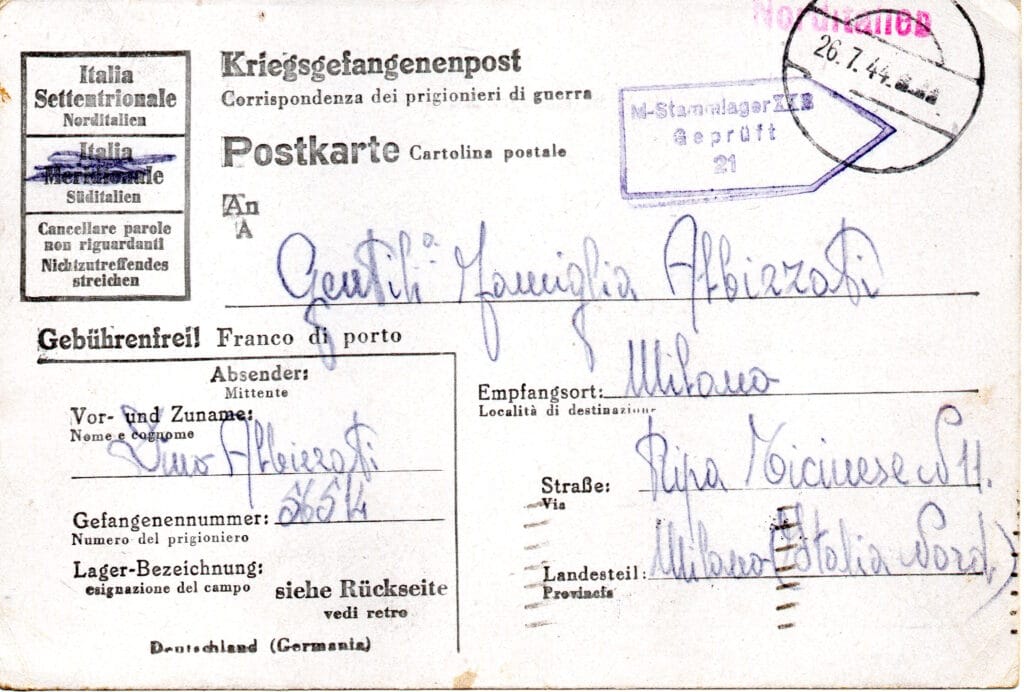 Cartolina del 18-7-1944