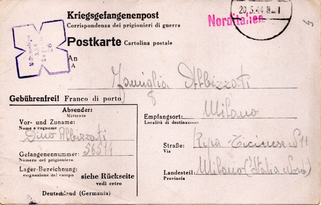 Cartolina del 22-4-1944