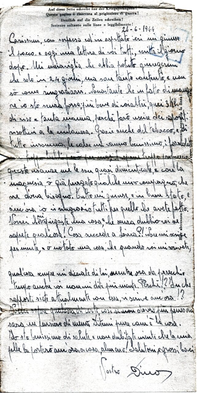 Testo lettera del 24-6-1944