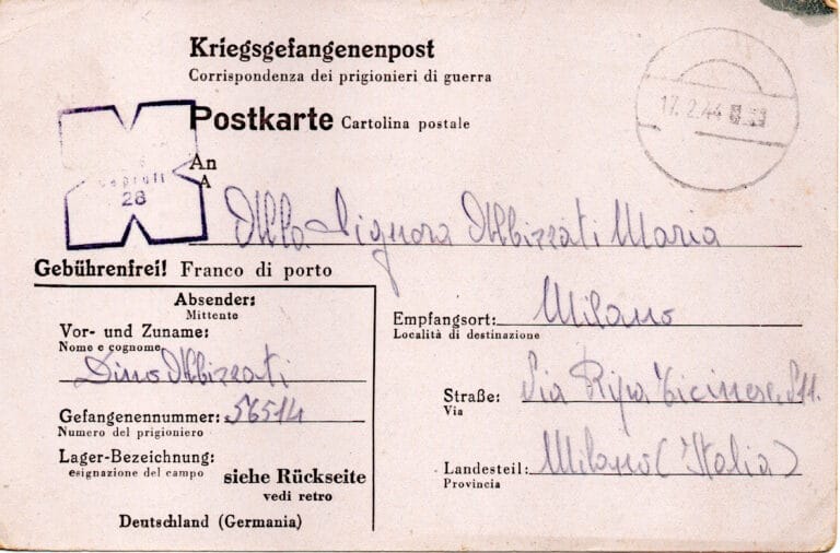 Invio cartolina del 26-1-1944