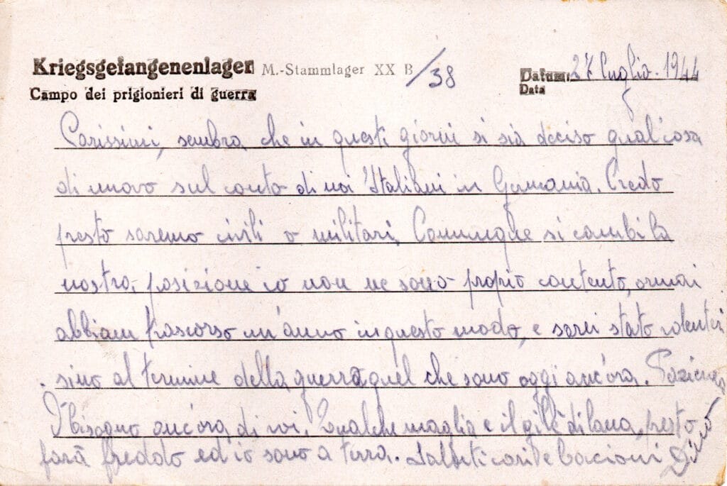 Testo cartolina 2 del 27-7-1944