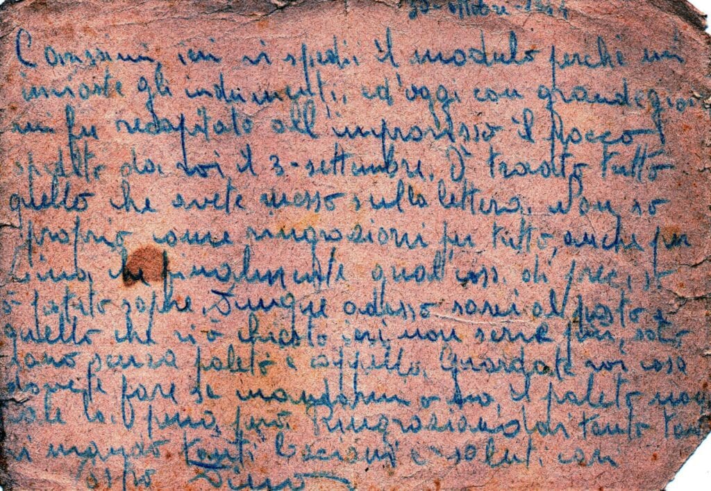 Testo cartolina del 30-10-1944