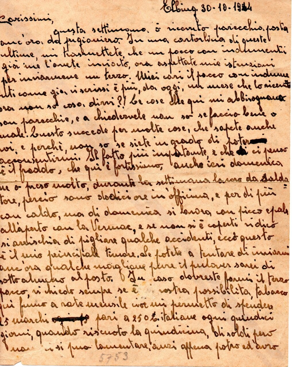 Lettera del 30-10-1944 pagina 1