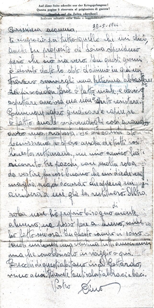Testo lettera del 30-5-1944
