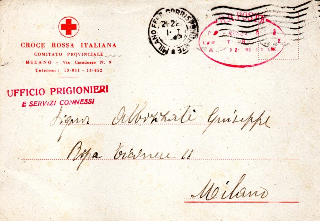 Risposta della Croce Rossa Italiana del 31-12-1943