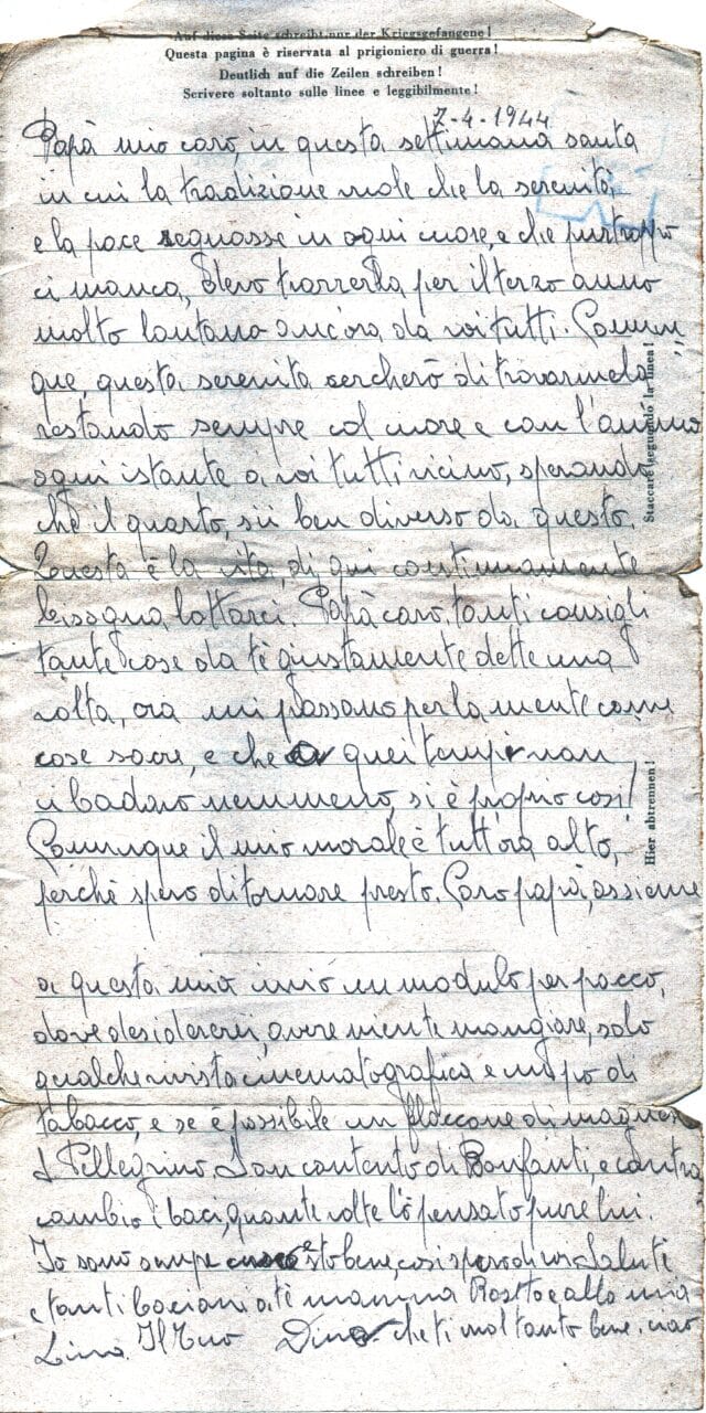 Testo lettera del 7-4-1944