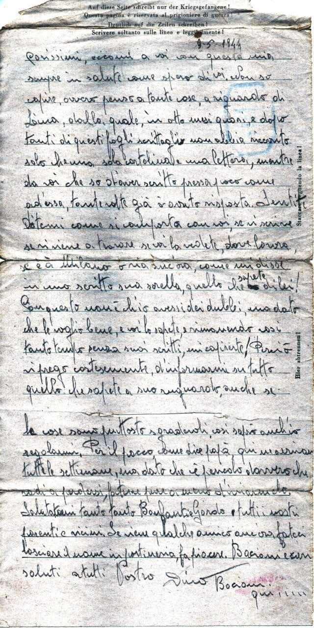 Testo lettera del 9-5-1944
